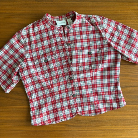 Liz Claiborne Tops - 90s Vintage Liz Claiborne Top M Lizwear Cotton Plaid Western Cowgirl Grunge